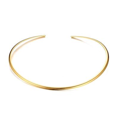 China FASHIONABLE Stainless Steel Choker Gold Woman 4mm Open Circle Lasso Necklace for sale