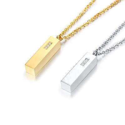 China FASHIONABLE Personalized Stainless Openable Rectangle Perfume Custom Engraving Pendant Necklace for sale