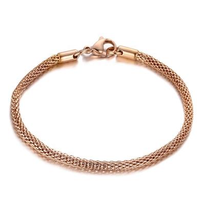 China FASHIONABLE Hot Selling Gold Jewelry Elastic Round Shaped Stainless Steel Mesh Chain Bracelet Wholesale for sale