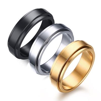 China FASHIONABLE Custom Name Gold Ring Stainless Steel Wedding Rings Jewelry Black Mens Womens Mens Ladies for sale