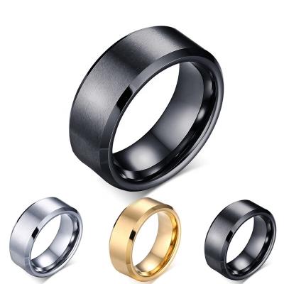 China Trendy Fashion Matte Finished 8mm Tungsten Fit Rings For Men Party for sale