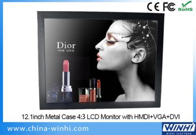 China HDMI VGA DVI Advertising Display Screens , 1024x768 12 inch LCD Monitor for sale