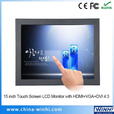 中国 15 インチの完全な hd vga の決断 1024 x 768 適用範囲が広い lcd のモニターのタッチ画面の hd lcd のモニター 販売のため