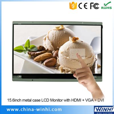 China 15.6 inch 1080p vga lcd monitor 12 volt digital signage touchscreen hd lcd monitor for sale