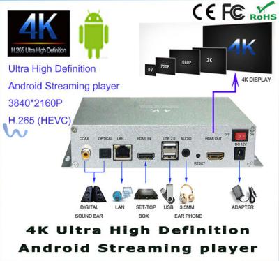 China 3840 X 2160P UHD 4K Digital Android Streaming HD Digital Signage Player for sale