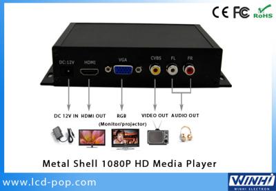 China Auto Play HDMI VGA CVBS Full HD Media Player  Remote Control for sale