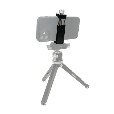 China Wholesale Adjustable Metal Cold Head Mobile Phone Mount Adapter Holder Tripod Shoe 1/4 Clip Accessory for sale