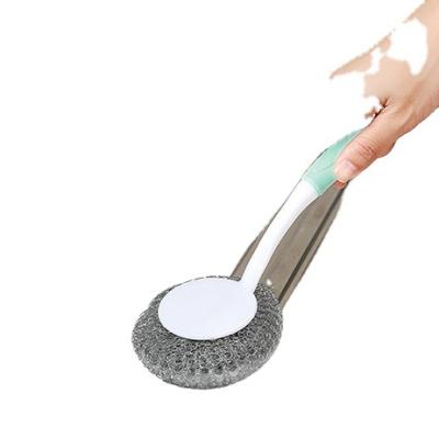 China Sustainable Galvanized Steel Scourer With Plastic Handle Kitchen Cleaning for sale