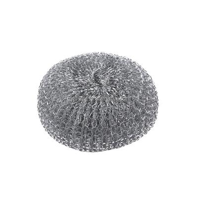 China Sustainable Scourer With Galvanized Stainless Steel Wire GI Mesh Scourer Ball 18g/pc Cleaning BBQ for sale