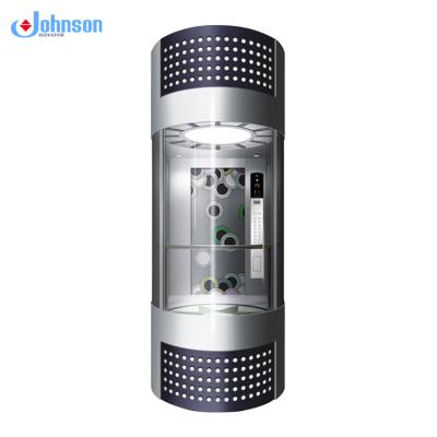 China Hotel Low Price High Security Elevator Customized Round Glass Elevator For Hotel for sale