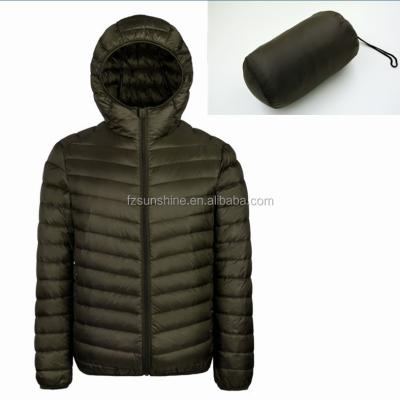 China 90% Breathable Breathable Down Jacket Lightweight 10% Feather Packable Mens Windproof Ultra Down Jacket Duck Down Hooded Jacket for sale