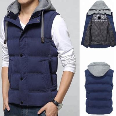 China 2018 Blue Men's Anti-Pilling Neck Sleeveless Vest Casual Quilted Top for sale