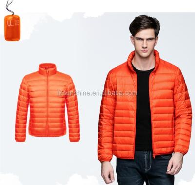 China 2021 European Men Breathable Breathable Plus Size Jacket With Duck Down Padding Packing Bag And Feather for sale