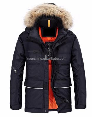 China 2017 Customs Breathable Hood Winter Unisex Breathable Fur DOWN Man's Woodland Jackets for sale