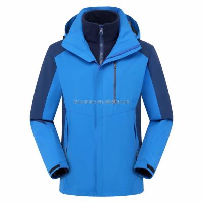 China Plus Size Plus Size Unisex 3 in 1 Outdoor Waterproof Hiking Jacket for sale