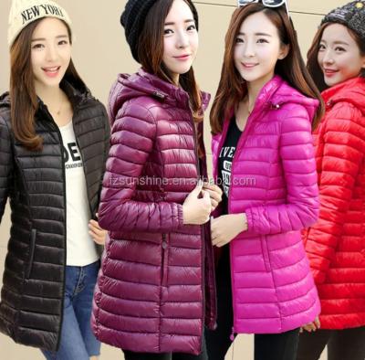 China 2021 Breathable Breathable Windproof Style Mid Length Women Winter Quilted Jackets for sale