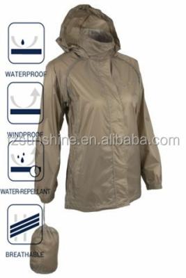 China Breathable Lightweight Rain Packable Waterproof Jacket With Bag for sale