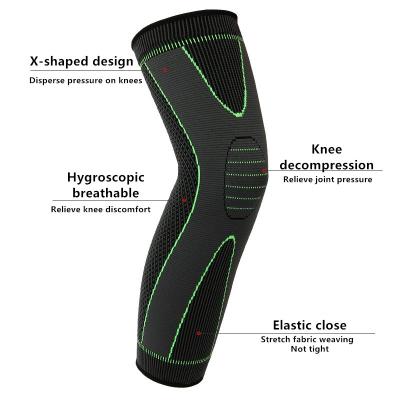 China Long Sleeve Breathable Anti-collision Sports Knee Elasticity Professional Basketball Knee Pads Breathable Nylon Elastic Knee Sleeve for sale