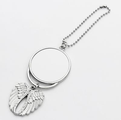 China Angel Wings Stainless Steel Jewelry Photo Mirror Sublimation Double Sided White Car Minimalist Angel Wings Pendant Charm On Sale for sale