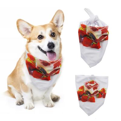 China 100% Soft Stocked Dog White Cat Blanks Polyester Plain Sublimation Triangle Pet Scarf For Dye Sublimation Heat Press for sale