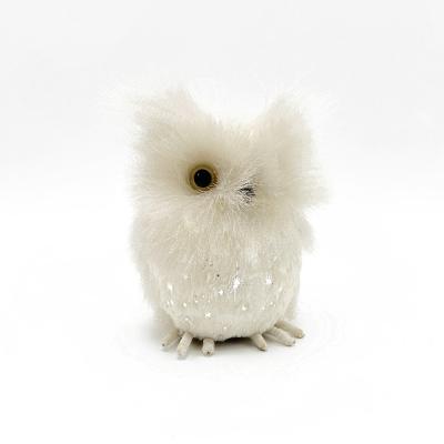 China Festival Decoration Selection Factory Direct Sales Christmas Animal Decor White Handmade Home Owl Decorate Ornament for sale