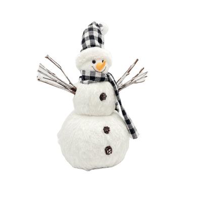 China Wholesale Indoor Natural Handmade Craft Ice Christmas White Snowman Festival Decoration Selection Manufacturer Decoration for sale