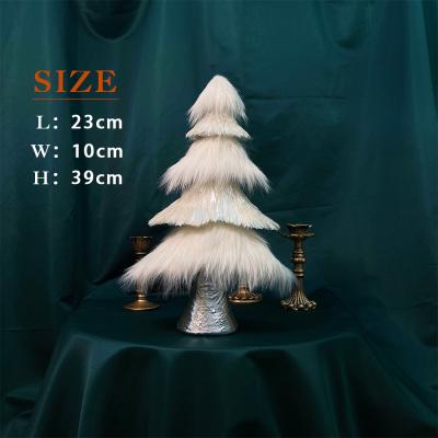 China Wholesale New Pattern 2021 Selection Festival Decoration Plush Tree Snow White Glitter Indoor Artificial Christmas Tree Decoration for sale