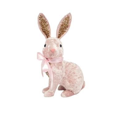 China Festival Decoration Selection Factory Price Customize Pink Easter Bunny Ornaments Plush Easter Bunny Decoration for sale