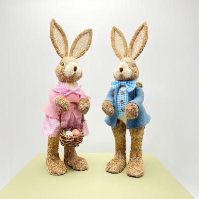 China Festival Decoration Chinese Factory New Sisal Easter Decoration Spring Rabbit Decorate Easter Gifts for sale