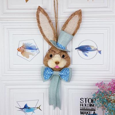 China 2021 New Easter Artificial Sisal Rabbit Garland Wall Decoration Holiday Festival Theme Decoration Stage Layout for sale