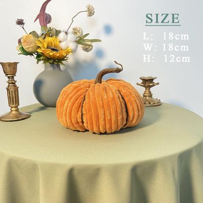 China Autumn Home Ornaments Harvest Halloween Artificial Pumpkin Decoration Pumpkin Velvet Fall Decor Festival Decoration Selection for sale