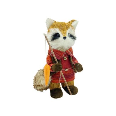 China 2021 Customizable Festival Decoration Selection Low Price Colors Sisal Stand Fall Decor Raccoon Raccoon Ornament for sale