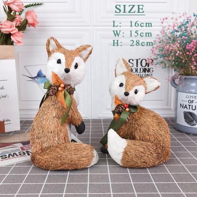 China Wholesale Cheap Artificial Fox Decoration 2021 Festival Sisal NEW Table Decor for sale