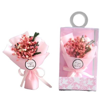 China New Design Outdoor Indoor Decoration Dried Flower Valentines Gift Bouquet Decorative Flowers Mini Packing Gift Flower Bouquet With Bag for sale