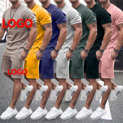 China 2021 Customs Casual Men's Track Suits Logo Breathable Shorts Sets Men's Short Two-Piece Sets Outfits for sale