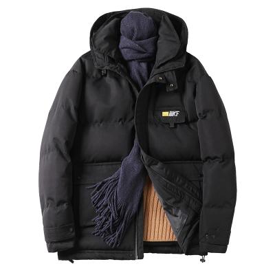 China 2019 New winter viable men's fashion casual thicken warm workwear solid color hooded down jacket for sale