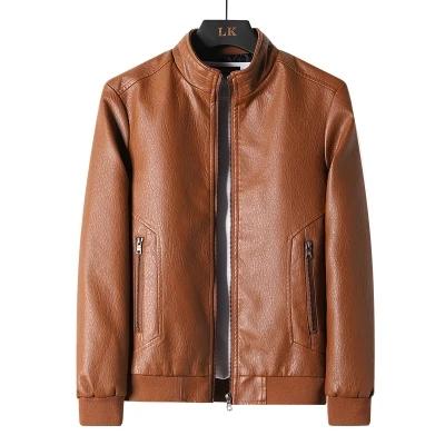 China Breathable Pilot Motorcycle Jacket Men's PU Leather Jacket Plus Size Mens Leather Jacket for sale