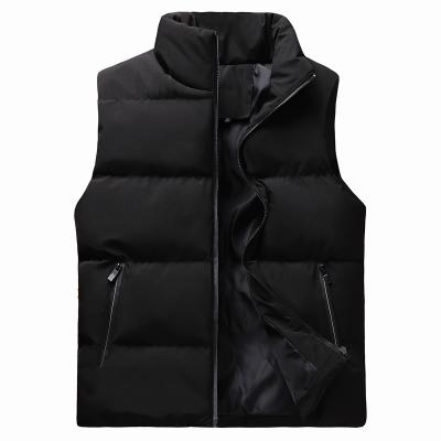 China 2021 Autumn Men's Winter Cotton Fashion Casual Thick Vest Solid Color Sleeveless Vest With Zipper for sale