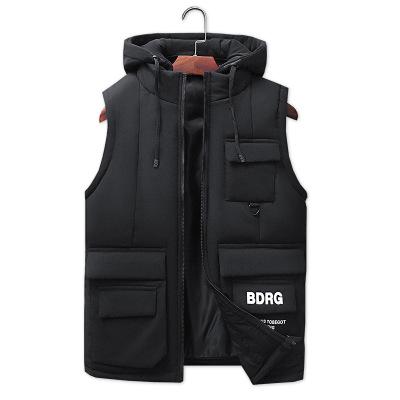 China Fashionable Men's Sustainable Classic Plus Size Stand Sleeveless Collar Stitched Down Stripper New Casual Vest Outerwear 2020 Hot Sale Fleece Jacket for sale