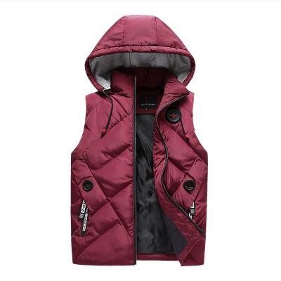 China 2019 New Men's Winter Removable Hooded Vest Sustainable Warm Thick Vest for sale