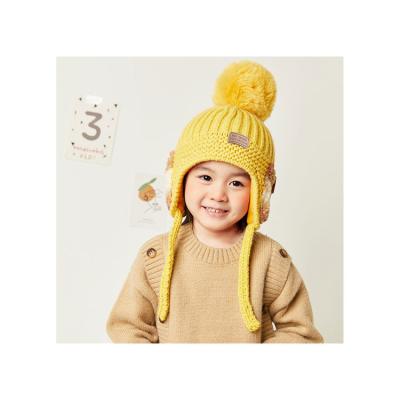 China Casual Manufacturer Provides Earflap Style Winter Multicolor Knitted Hats For Kids for sale