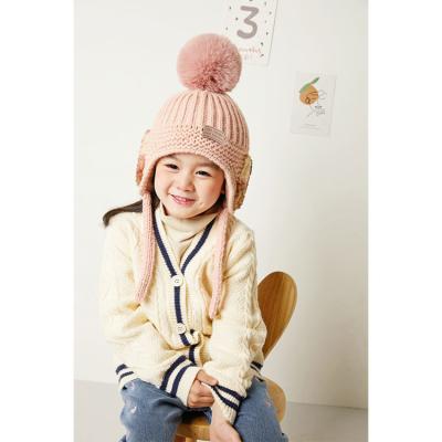 China Best Girls Hat Solid Color Casual Hot Selling Autumn / Winter Knitted Kid Hat for sale