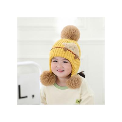 China Autumn Winter Solid Color Knitted Hats Boys Girls Kids Casual Beanie Hats Kids Warm Casual Hats for sale