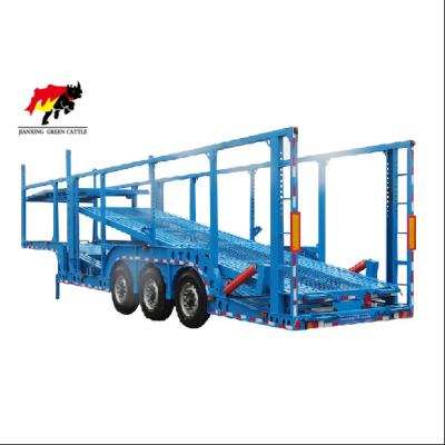 China Truck Trailer Manufacturer 10 Cars 3 Axles Car Carrier Hydraulic Car Transport Semi Truck Trailer for sale