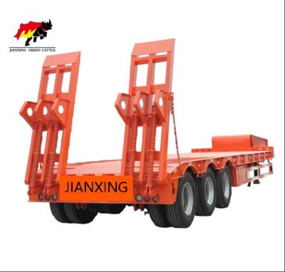 China 60/70/80 ton truck low bed semi trailer excavator low bed trailer loader 3 axle for sale for sale