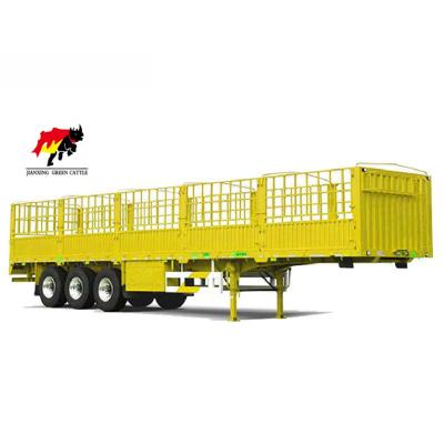 China Truck Trailer 3 Axles 40ft 12.5m Side Wall 50ton Barrier Cargo Semi Truck Trailer for sale