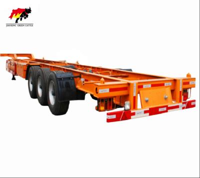 China Skeleton Truck Trailer 3 Axles Container Gooseneck Excavator Transport Semi Trailer Trucks 40ton Skeleton Truck Trailers for sale