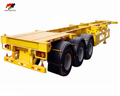 China Hot Truck Trailer 3 Axles Flat Bed 45ft Skeleton Semi Trailer For Sale In China for sale