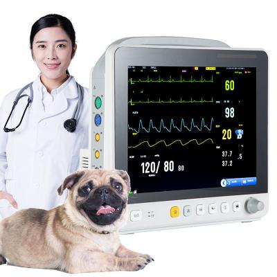 China Yonker VE12 Medical Supply Hospital ICU Acrylic Portable Multiparameter Monitor Machine For Veterinarian for sale