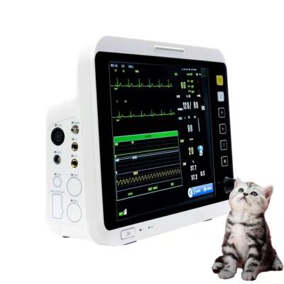 China 12.1 Inch Custom Veterinary Monitor Anti-defibrillation Multichannel Pet Vital Sign Monitor For Hospital Veterinarian Cats Dogs 303mm*287mm*160mm for sale